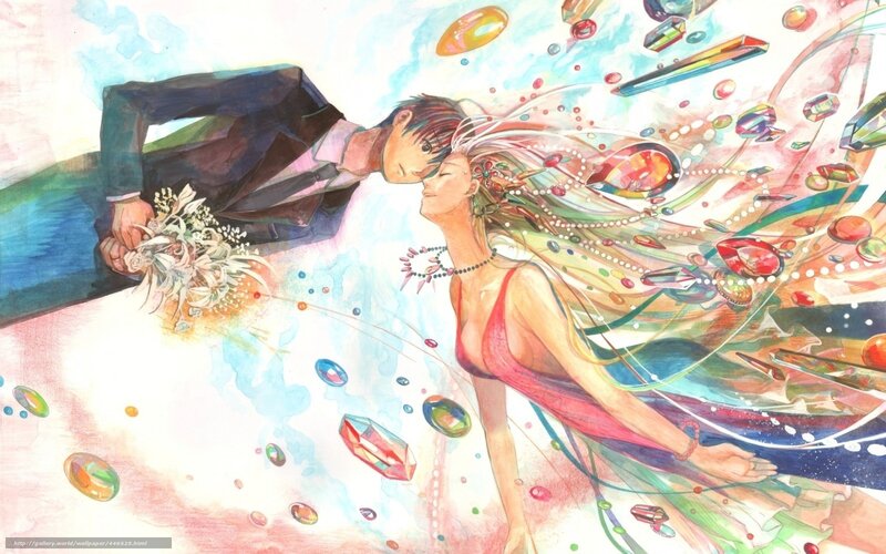 Couple in a dreamlike embrace
