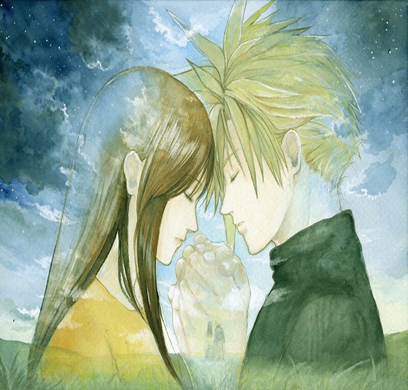 Couple in a Field — Blue