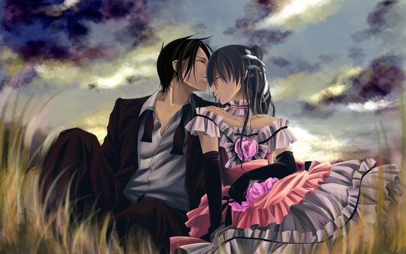 Couple in a Field — Purple, Dramatic