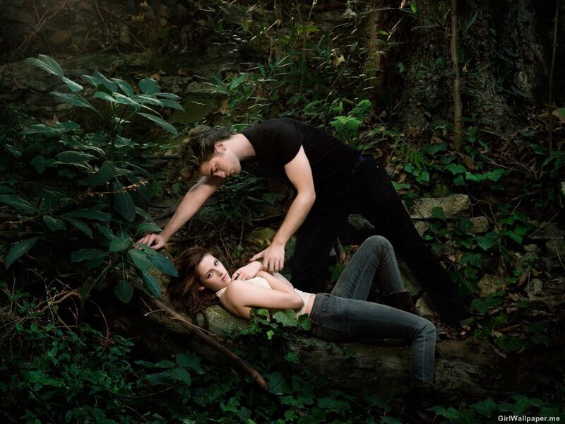 Couple in a forest scene