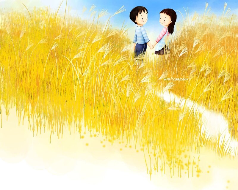 Couple in a golden field