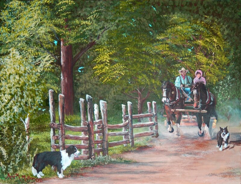 Couple in a horse-drawn carriage
