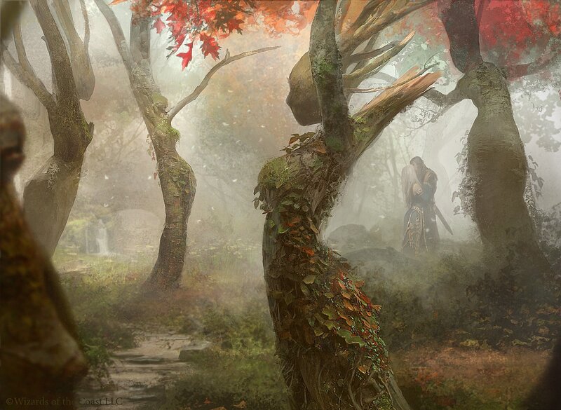 Couple in a Misty Forest — Green