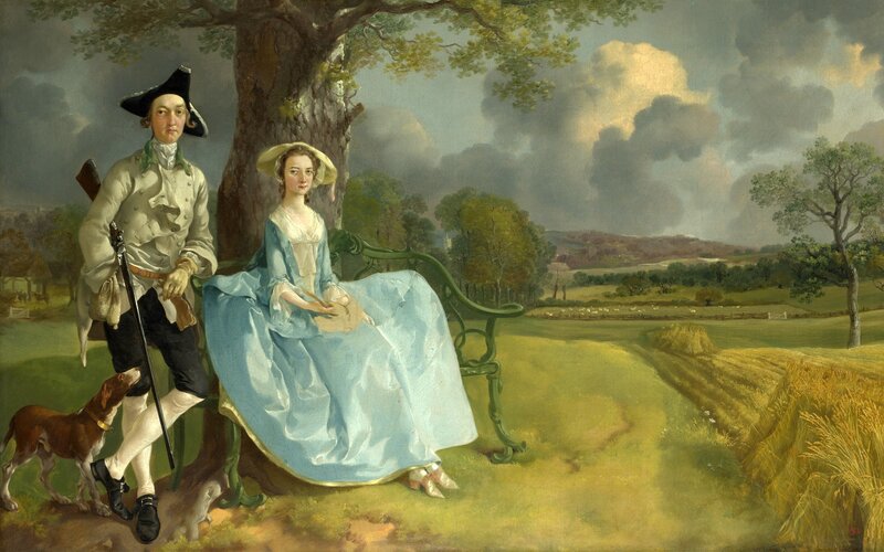 Couple in a pastoral landscape