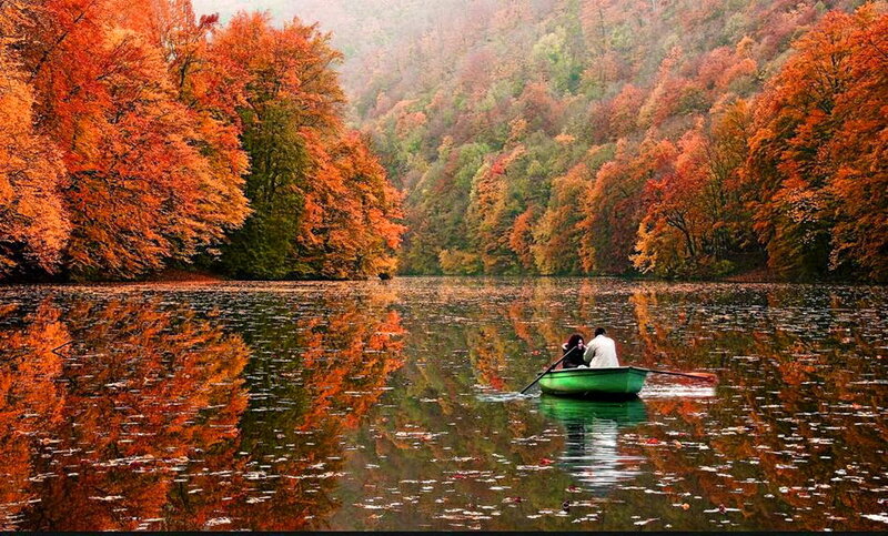 Couple in a Rowboat — Orange