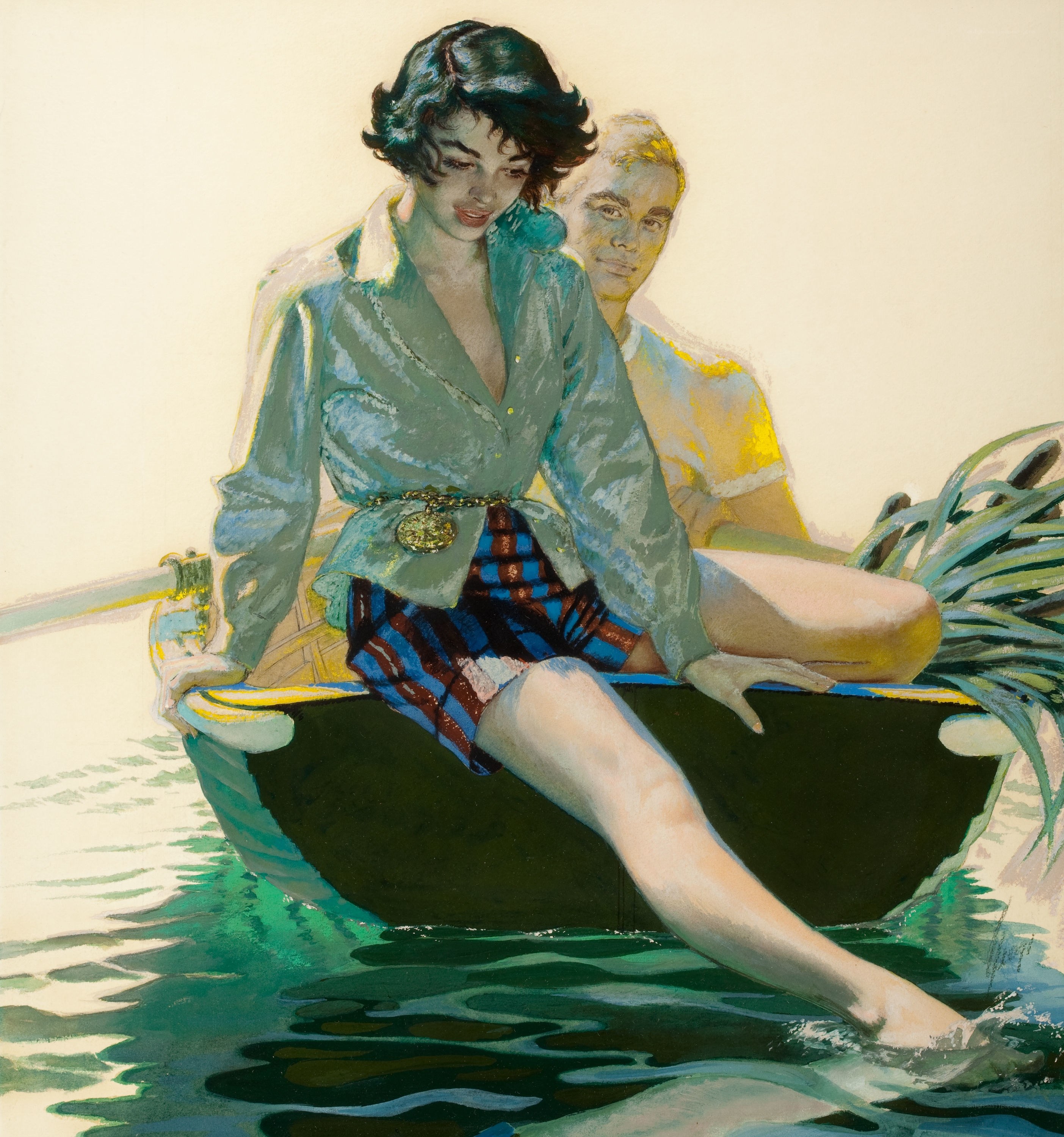 Couple in a rowboat