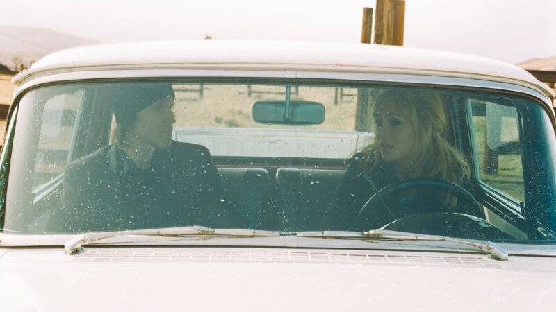 Couple in a vintage car