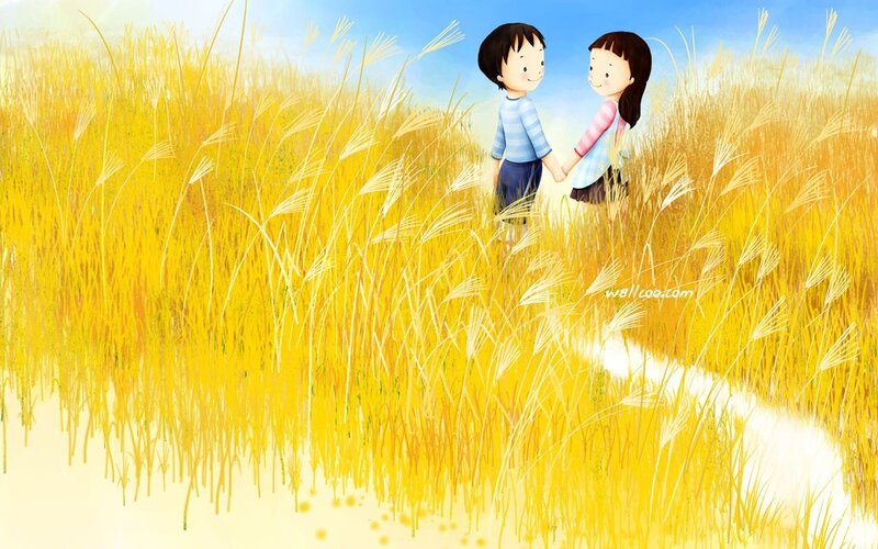couple in a wheat field