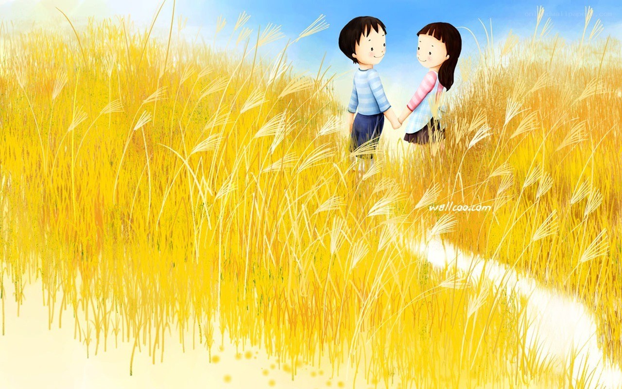 couple in a wheat field