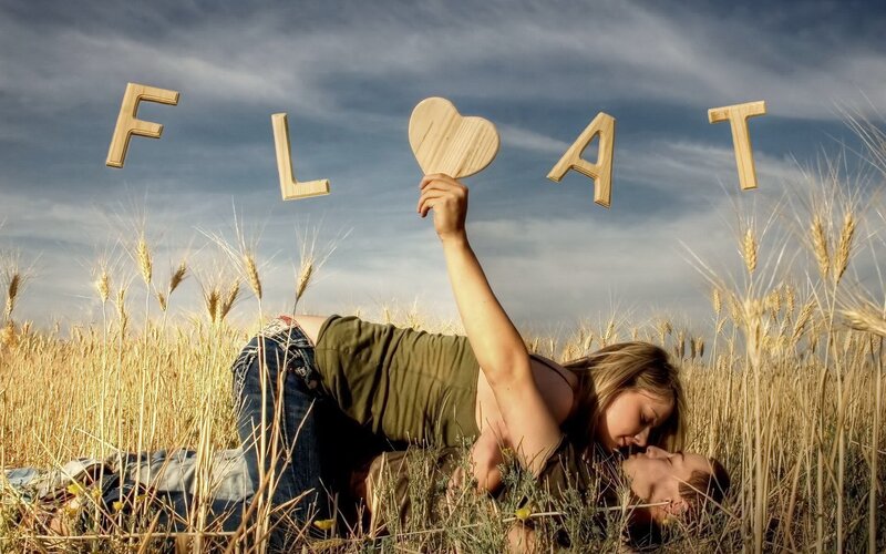 Couple in a wheat field