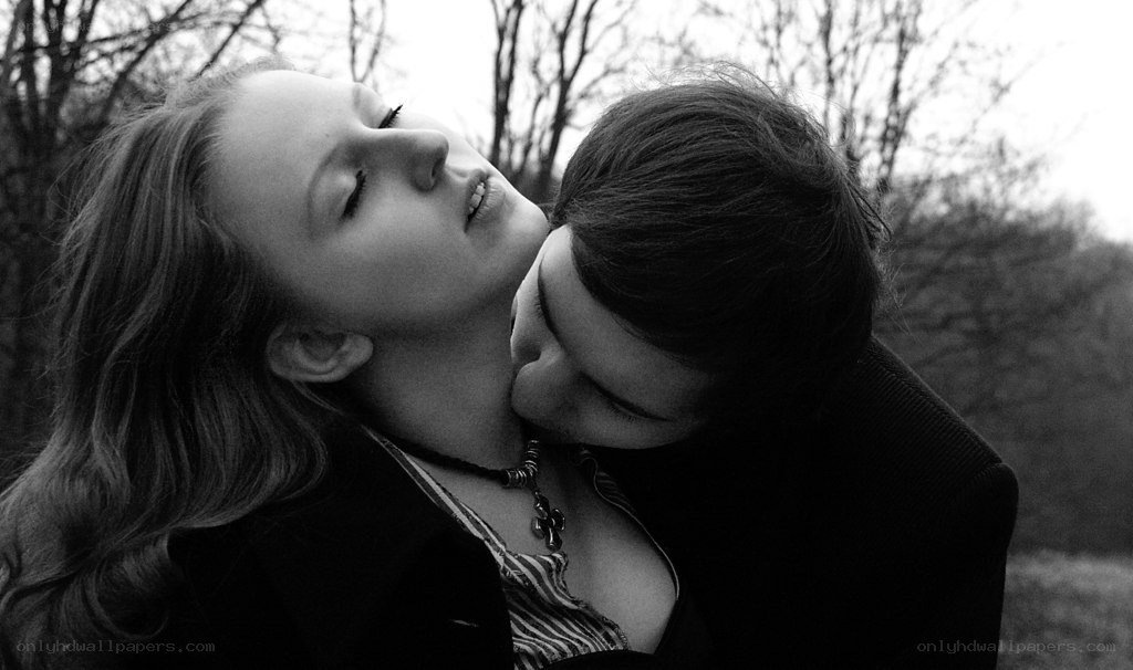 Couple in an intimate embrace