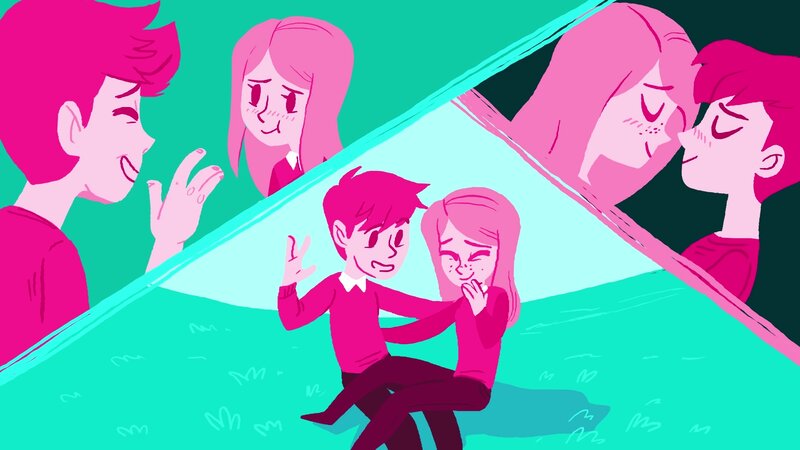Couple in Animated Scene