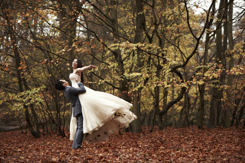 Couple in Autumn Forest — Brown