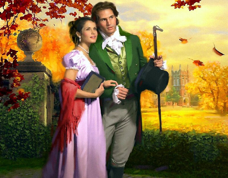 Couple in Autumn Garden
