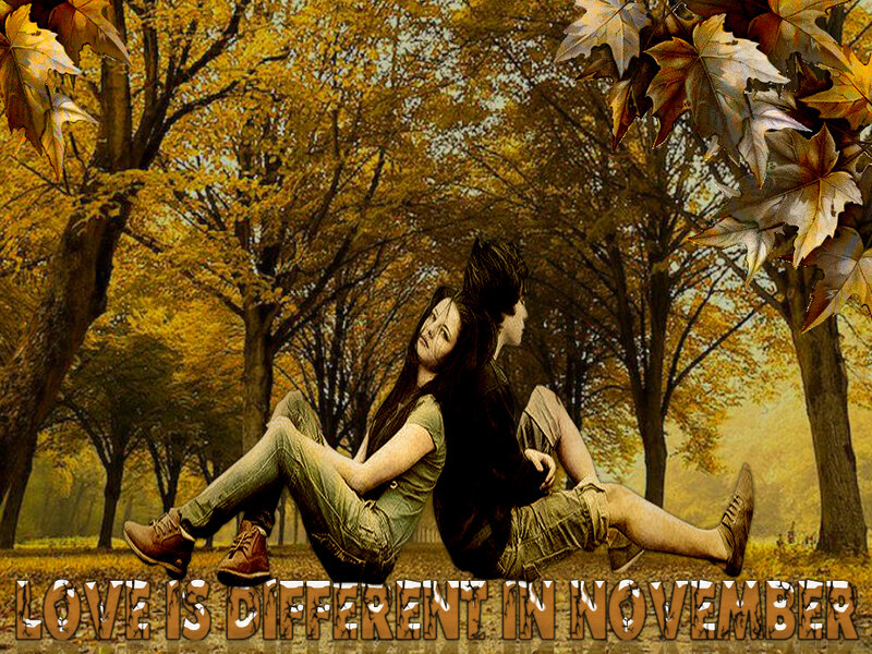 Couple in Autumn Park — Yellow, Serene