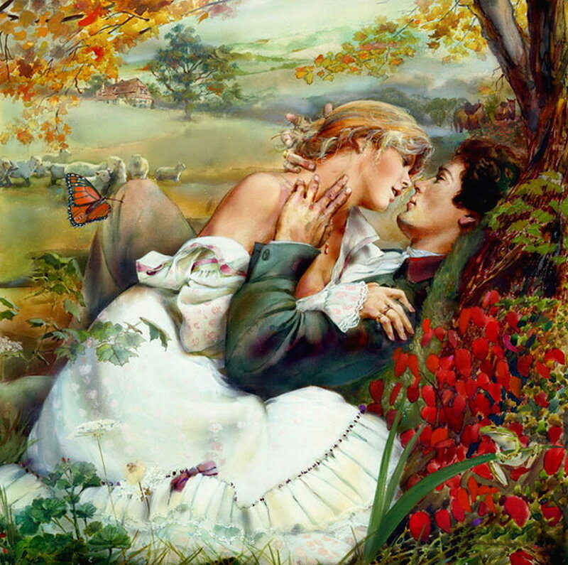 Couple in Autumn — White