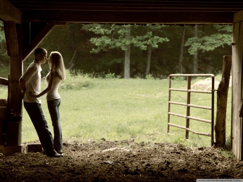Couple in Barn — Green, Serene
