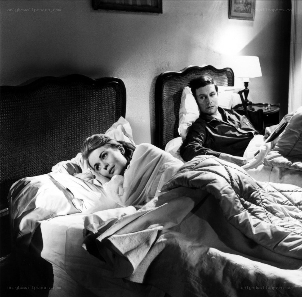 Couple in bed at night