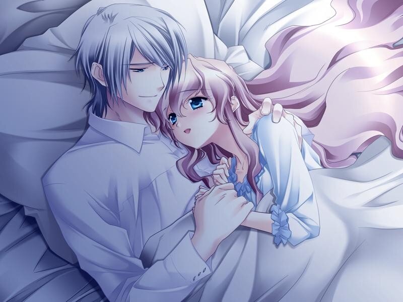 Couple in Bed — Purple, Calm