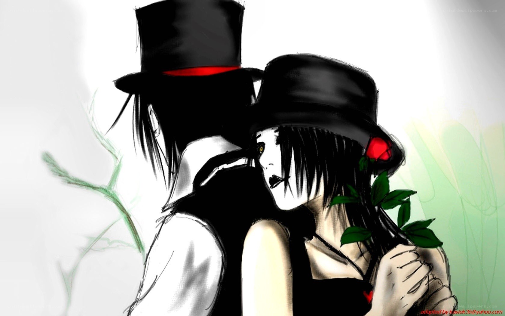 couple in black hats
