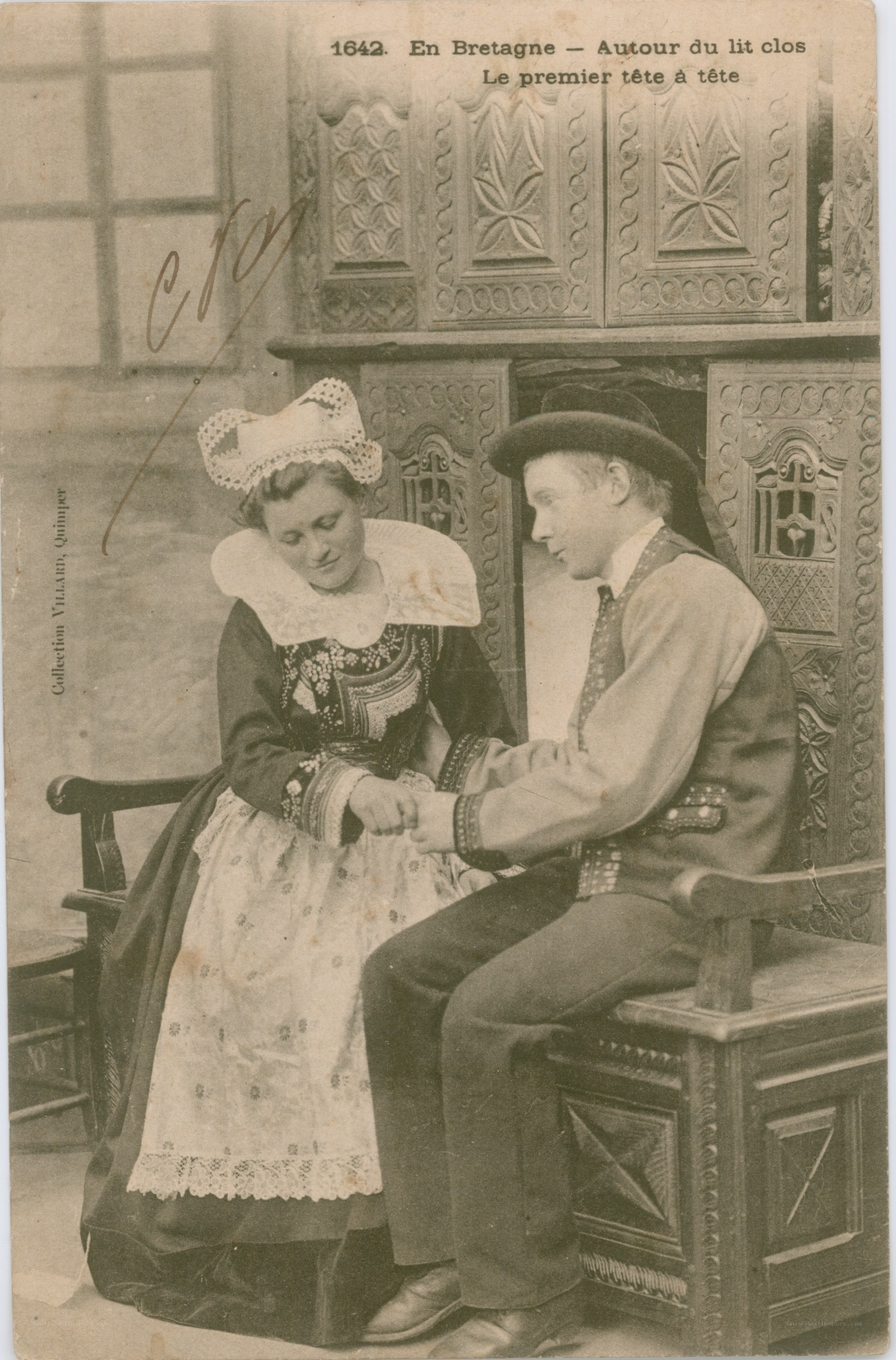 Couple in Breton attire