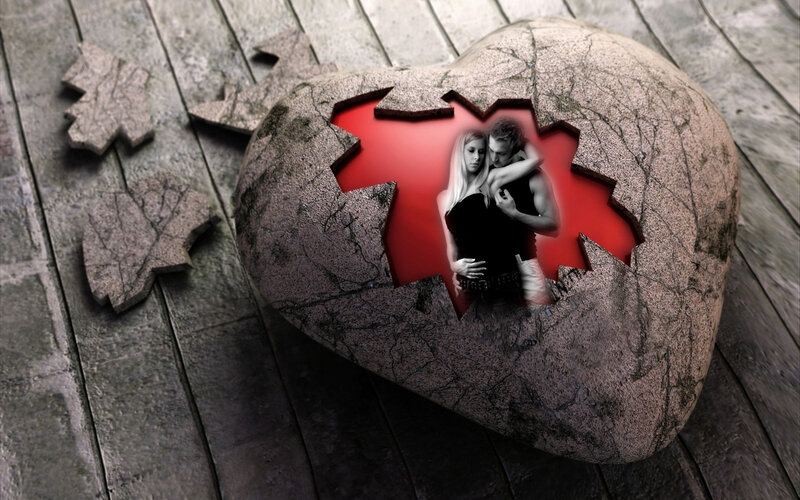Couple in Broken Heart