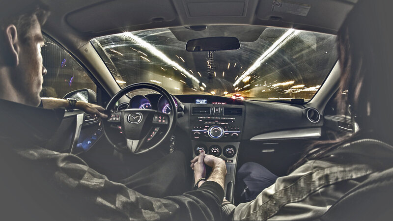 Couple in Car at Night