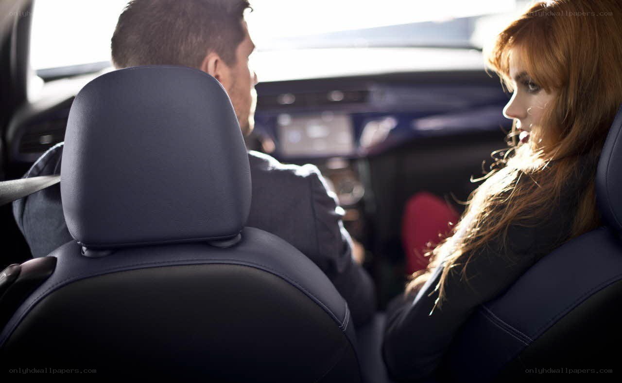 Couple in car interior