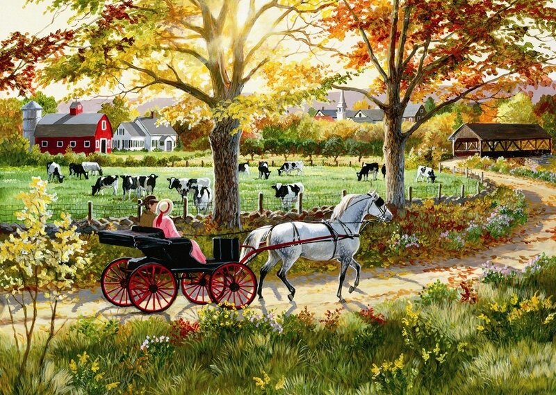 Couple in Carriage — Green
