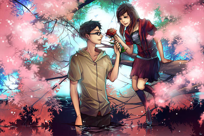Couple in Cherry Blossoms — Pink