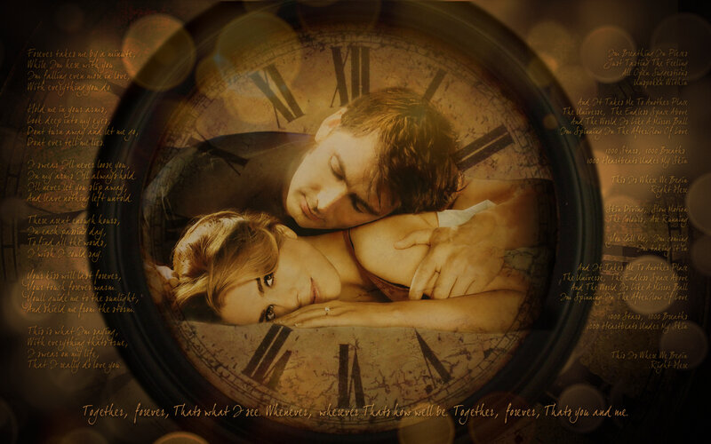 Couple in clock design