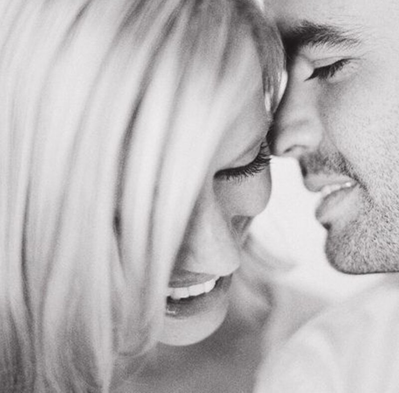 Couple in Close Embrace — Black, Intimate