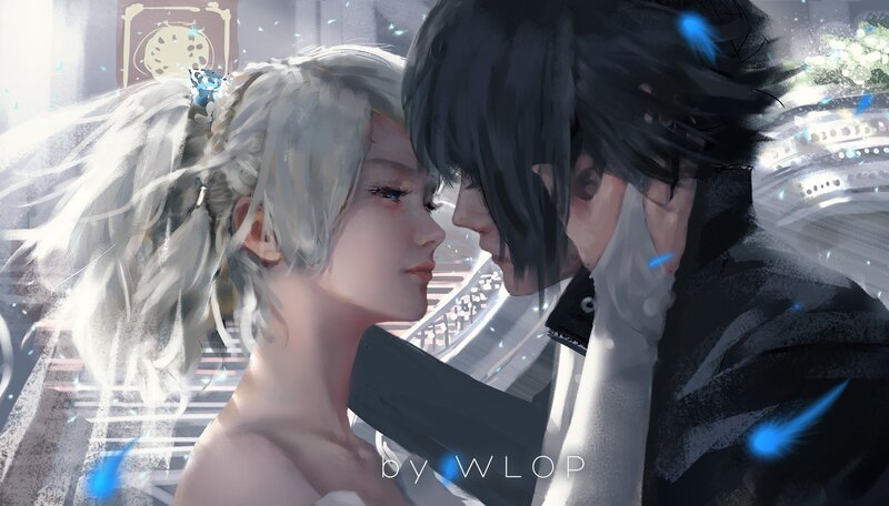 Couple in Close Embrace — White