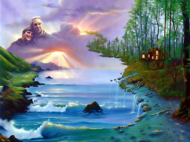 Couple in Clouds — Blue, Serene