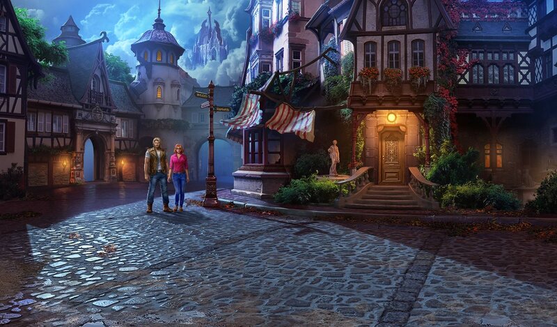Couple in Cobblestone Street