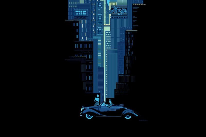 Couple in Convertible Car — Blue, Nocturnal