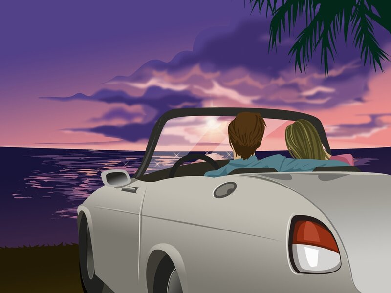 Couple in Convertible
