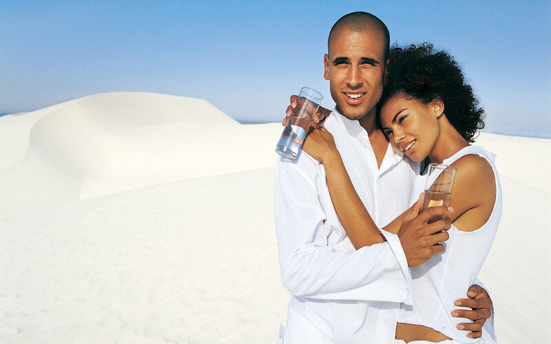 Couple in Desert — White