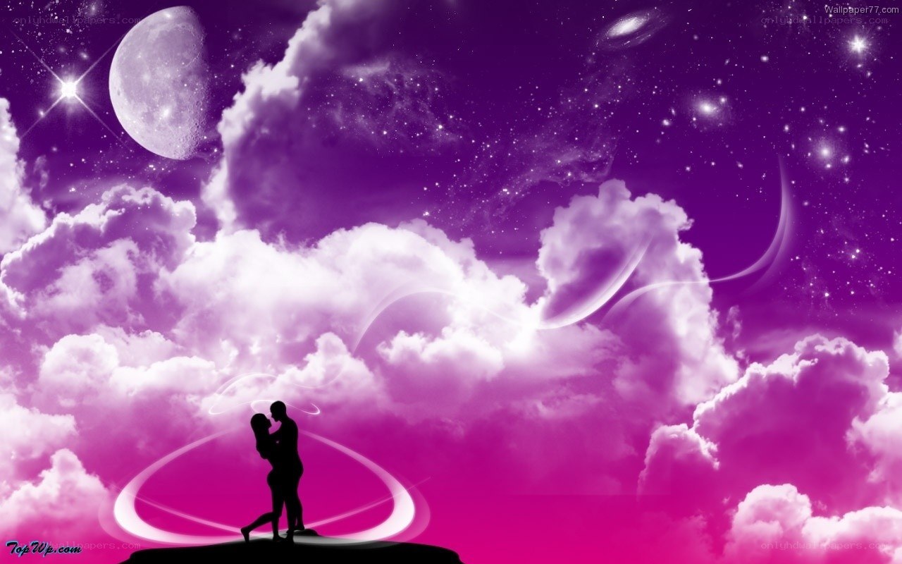 couple in dreamy sky