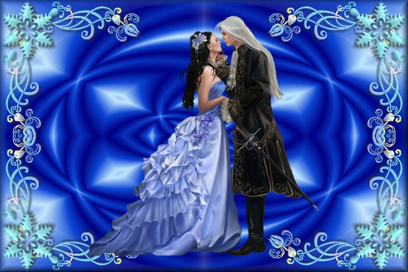 Couple in Fantasy Attire — Blue