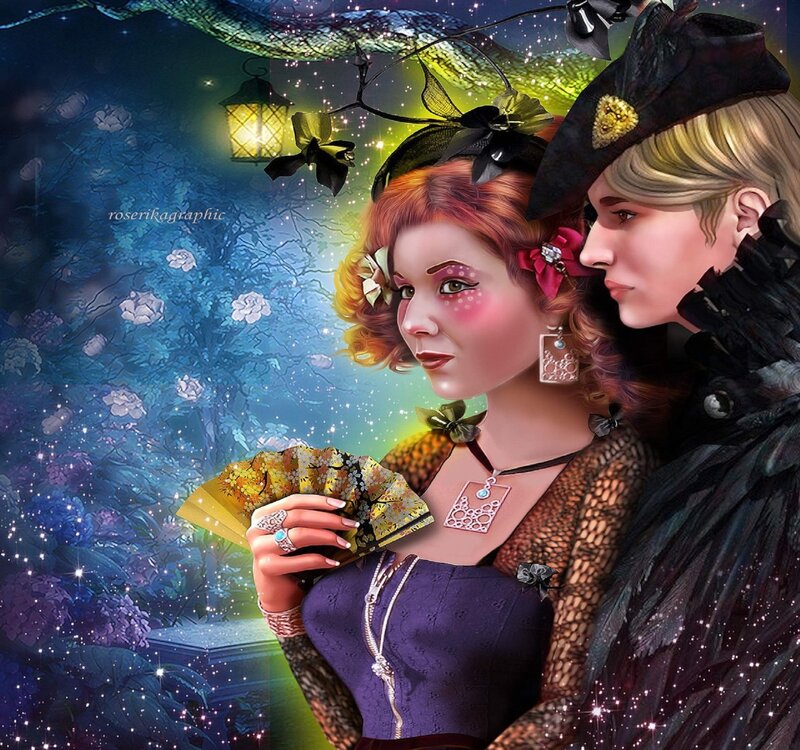 Couple in Fantasy Attire — Purple