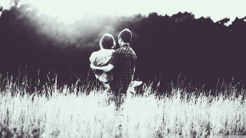 Couple in Field — Black