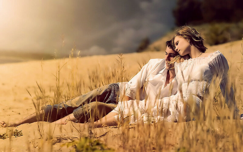 Couple in Field — Brown