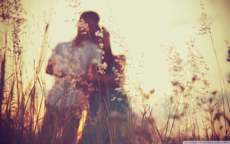 Couple in Field — Yellow, Romantic, Sunset