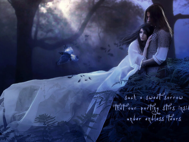 Couple in Forest — Blue, Melancholic