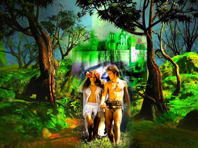 Couple in Forest — Green, Fantastical