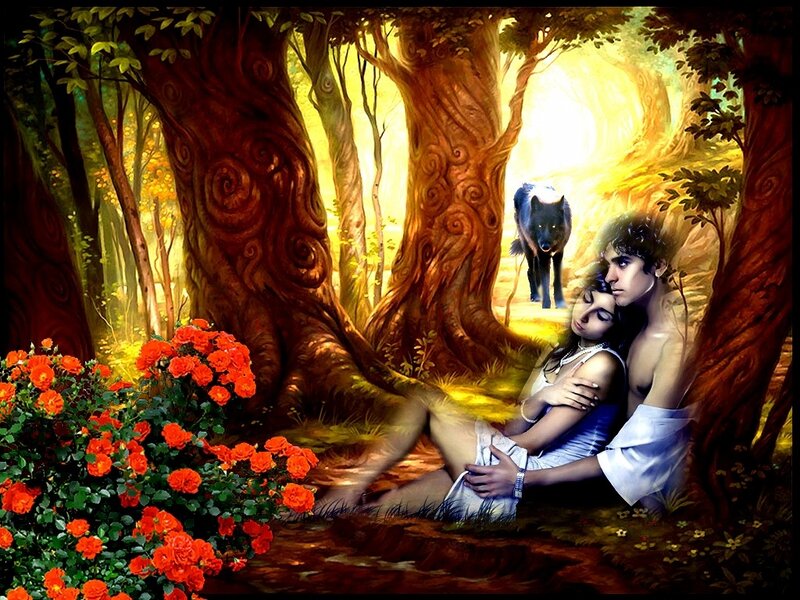 Couple in Forest — Orange