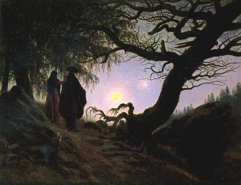 Couple in Forest — Purple, Dramatic