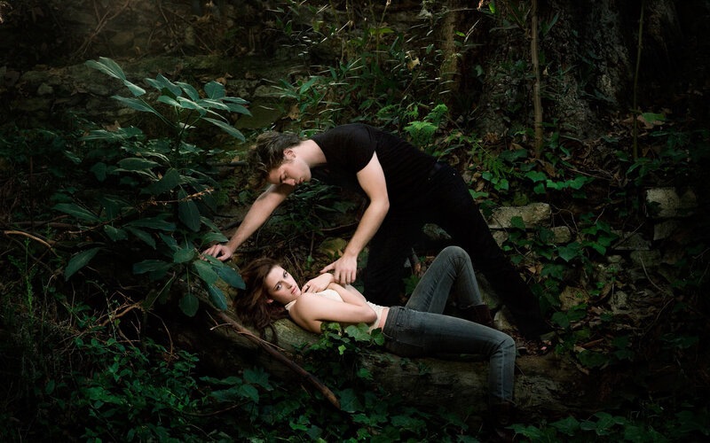 Couple in forest scene