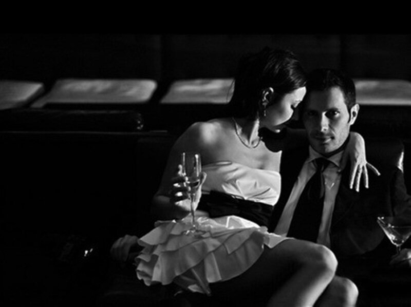 Couple in Formal Wear — Black, Dramatic, Night, Photograph